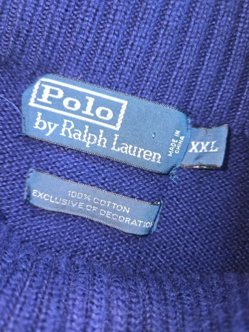 Polo Ralph Lauren Mens Navy Half-Zip Sweater XXL